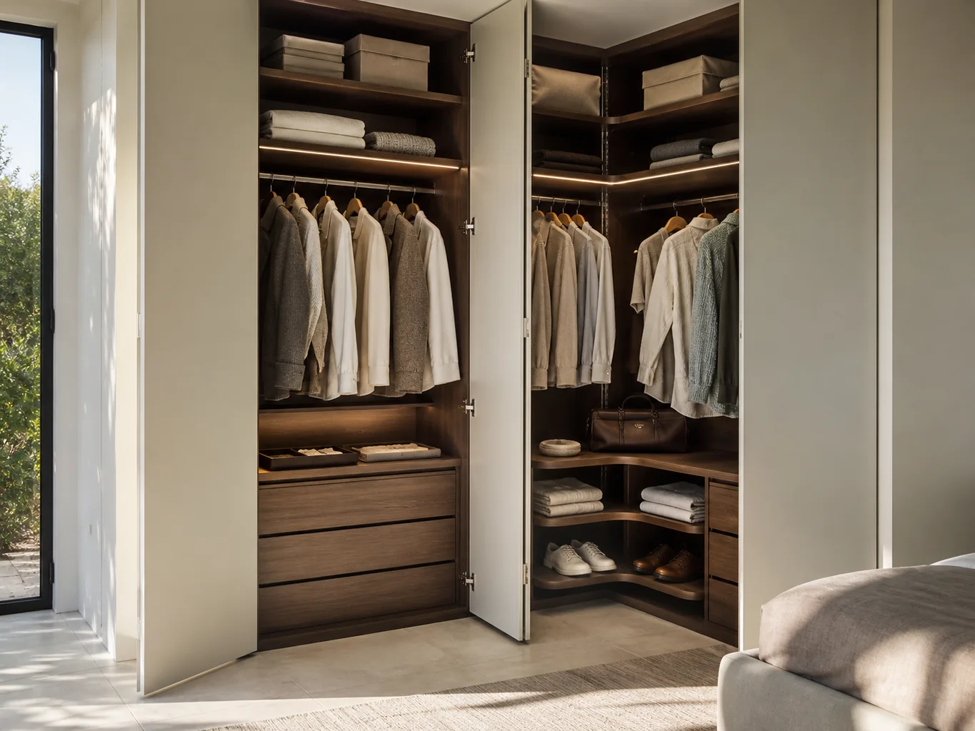 Interior de armario a medida para ropa de trabajo y accesorios