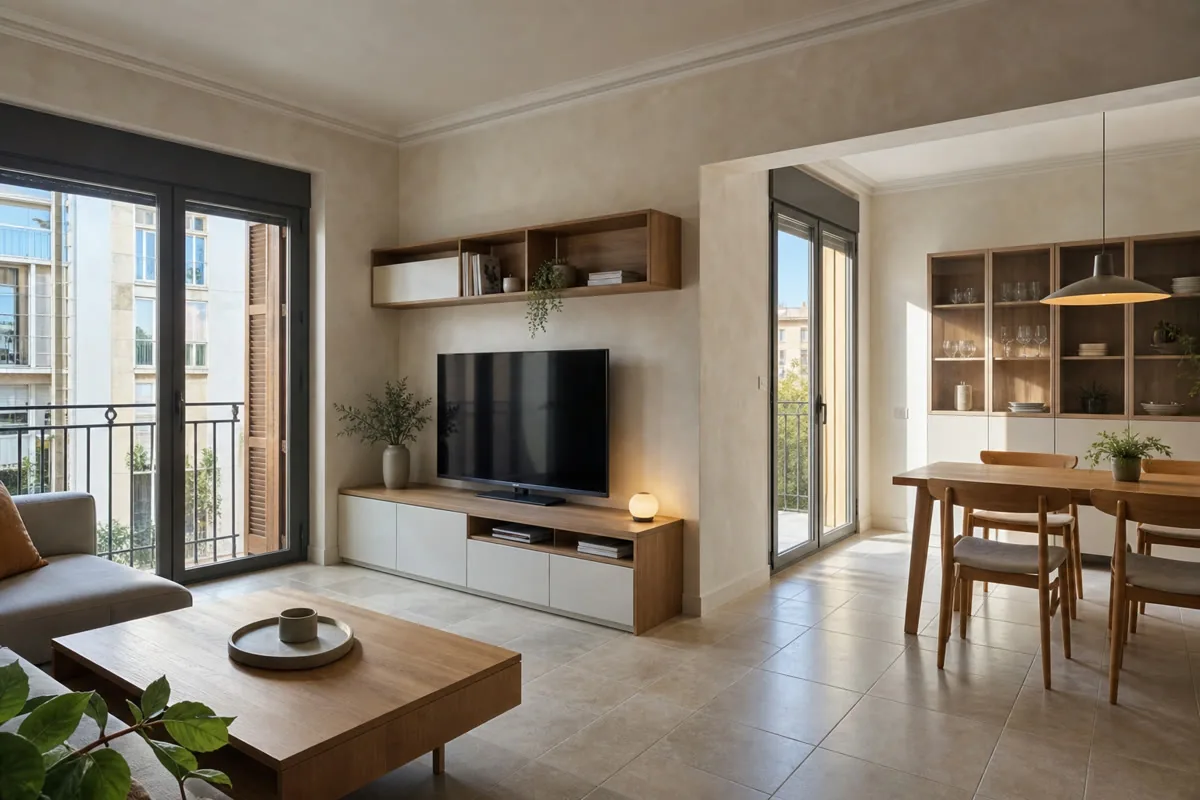 Visualización orientativa de muebles de salón a medida en Valencia